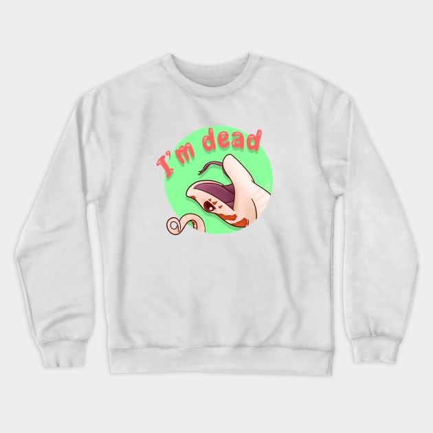 Red Western Hognose Snake playing dead Crewneck Sweatshirt by anacecilia